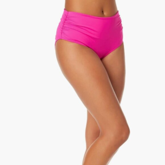Anne Cole Convertible High Waist Bottoms Swimsuit Hibiscus Size L 7623 - Picture 3 of 3